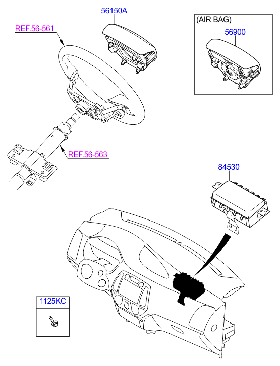 AIRBAG VOLANT HYUNDAI : 56900-C7000