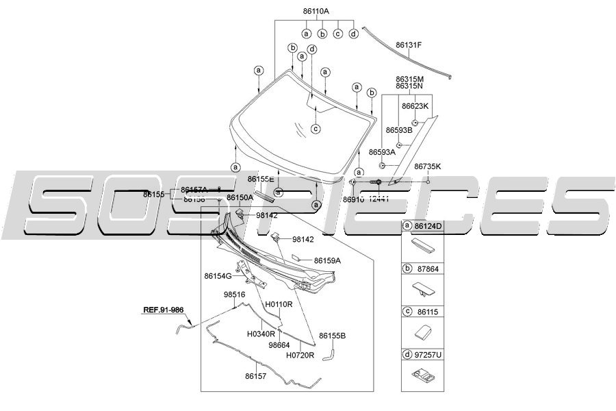 JOINT VITRE HYUNDAI : 86131-2V000