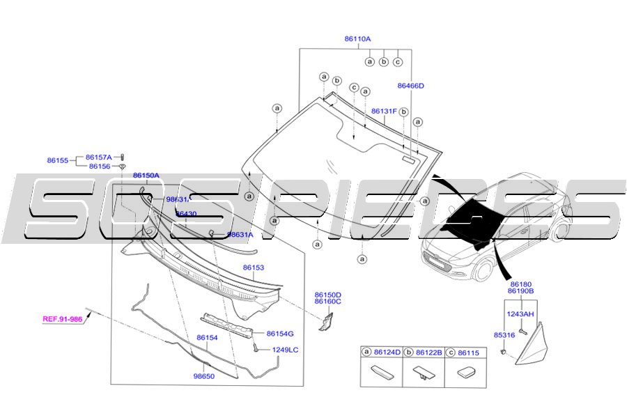 PARE-BRISE HYUNDAI : 86110-C7000