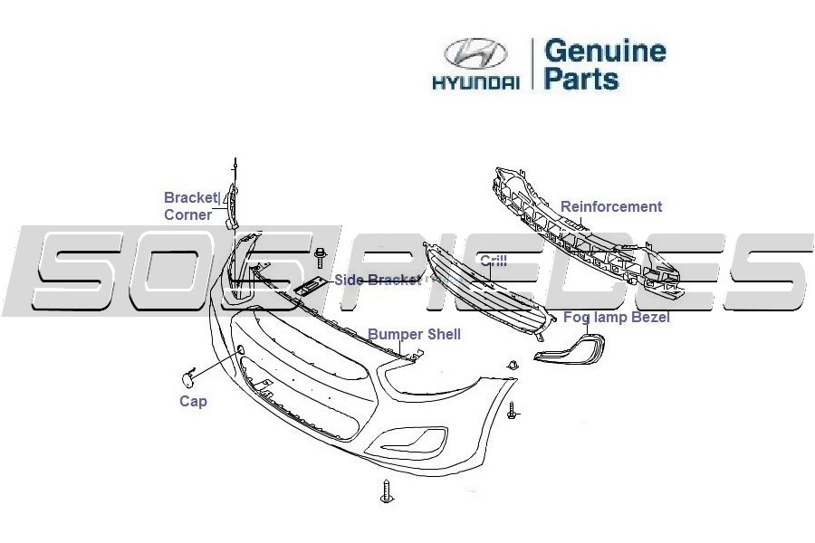 PARE-CHOCS AVANT HYUNDAI : 86611-1V000